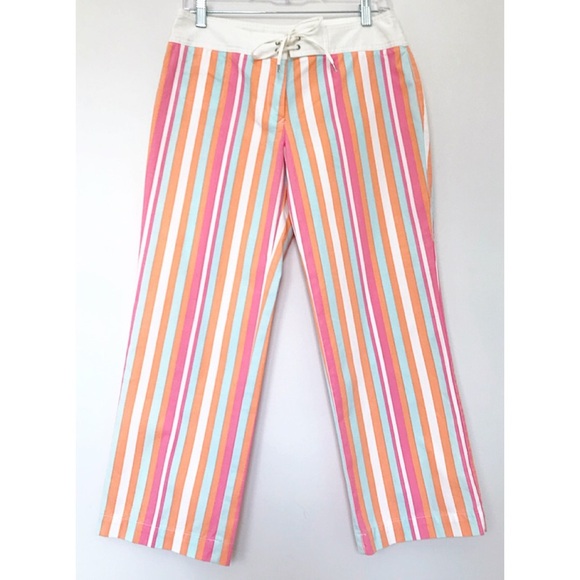 TOMMY HILFIGER Sz 4 Cropped Multi Lace-Up Pants - Picture 1 of 8